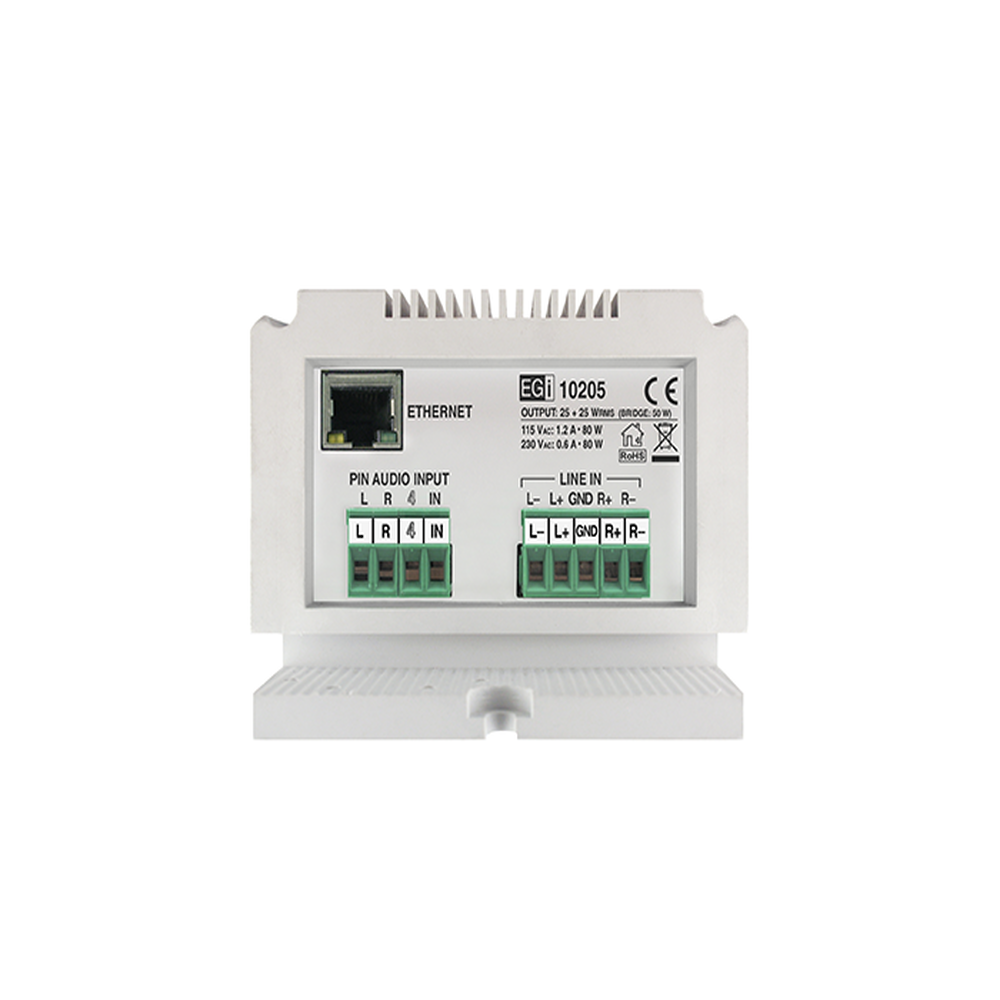 ETAPA DE POTENCIA DE AUDIO IP 2X25W O 1X50W EN FORMATO CARRIL DIN ESTÉREO/MONO - Imagen 2