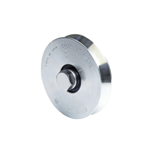 300V / Rueda de 14cm SIN Soporte Para Puertas Corredizas de hasta 270 Kg / Canal Tipo "V"