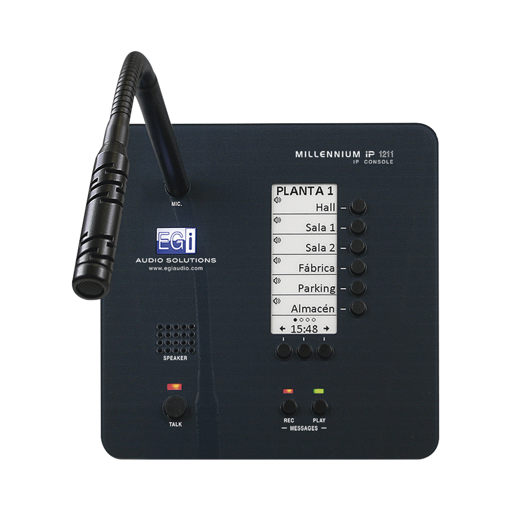 CONSOLA DE AVISOS MULTIZONA IP CON DISPLAY, MICRÓFONO Y GRABADOR DE MENSAJES - Imagen 2