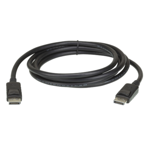 Cable DisplayPort | Longitud 2m | Alta definición | Hasta 8K | HDR Dinámico | 32 canales de audio digital | Pestañas de seguridad con botón de liberación