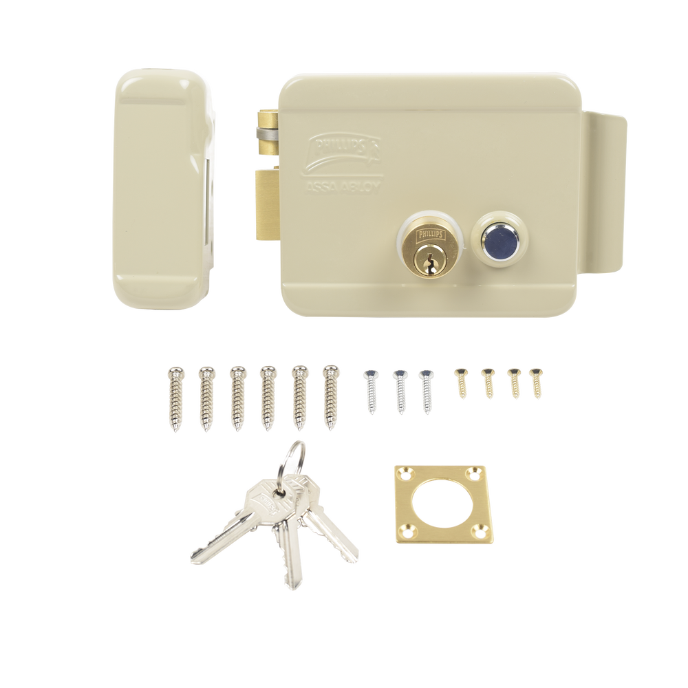 Cerradura Eléctrica / Incluye Llave /Con Botón integrado / Izquierda / Exterior - Imagen 3