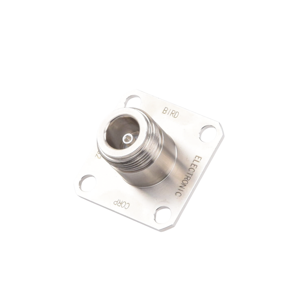 Conector N Hembra de Cambio Rápido / Wattmetro BIRD 43, 4304, 4 perforaciones a 18 mm, Níquel/ Plata/ Teflón.​ - Imagen 2