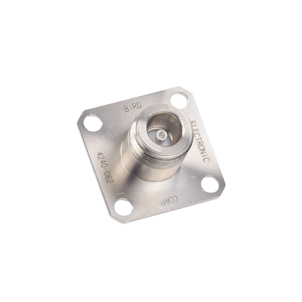 Conector N Hembra de Cambio Rápido / Wattmetro BIRD 43, 4304, 4 perforaciones a 18 mm, Níquel/ Plata/ Teflón.​ - Imagen 4