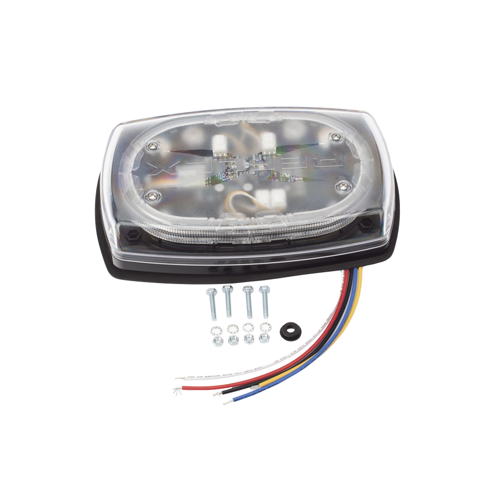 Mini torreta de 48 LED 10" Ámbar/Claro, Lente Transparente, Cableado - Imagen 7