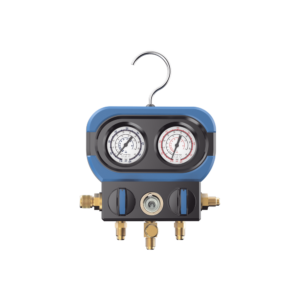 Manifold de 2 Válvulas AMAA para Refrigeración / Compatible con R22, R32/R410A, R404A, R407C / Escala de Manómetro Multigas / Interfaz 5/16" SAE / Rango de Vacío -30 inHg / Presión Máxima 500 psi / Resistente