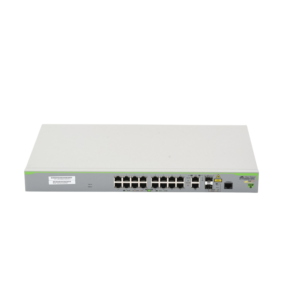 Switch PoE+ Administrable CentreCOM FS980M, Capa 3 de 16 Puertos 10/100 Mbps + 2 puertos RJ45 Gigabit/SFP Combo, 250W - Imagen 3