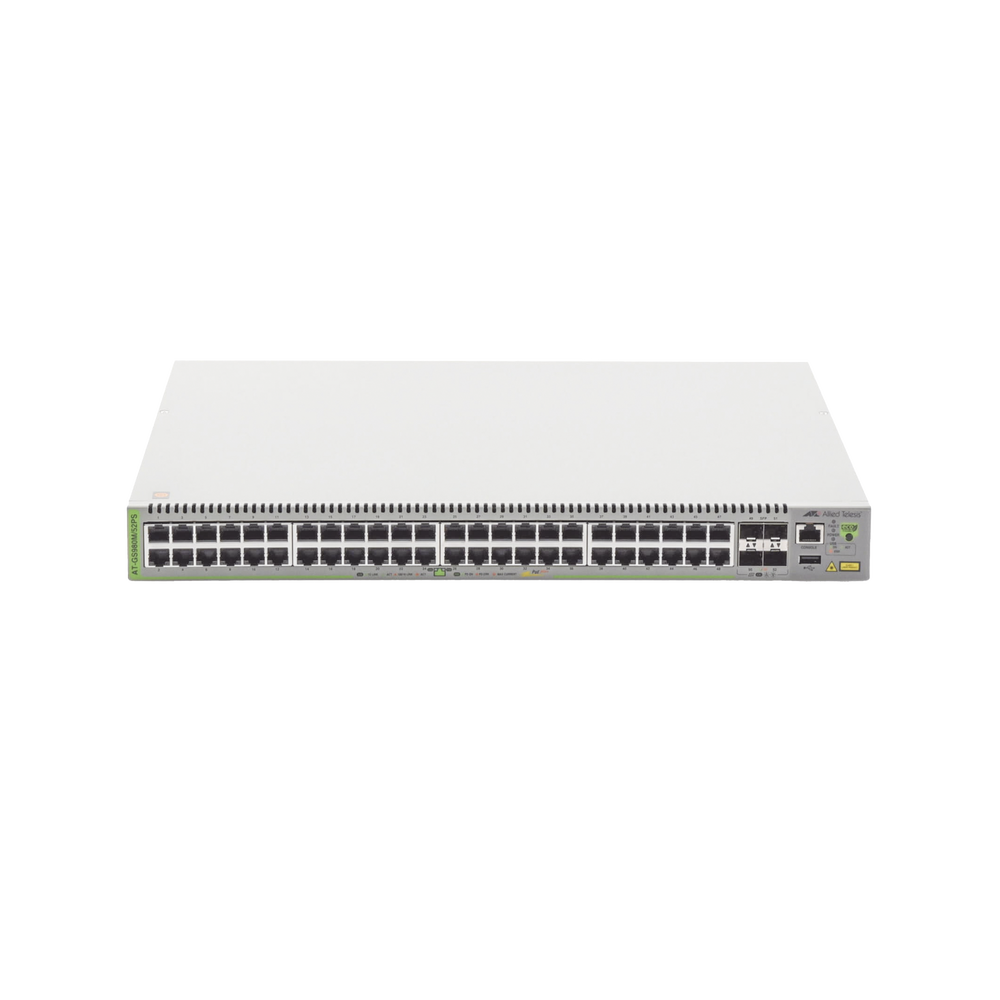 Switch PoE+ Administrable CentreCOM GS980M, Capa 3 de 48 puertos 10/100/1000Mbps + 4 SFP Gigabit, 740 W - Imagen 2