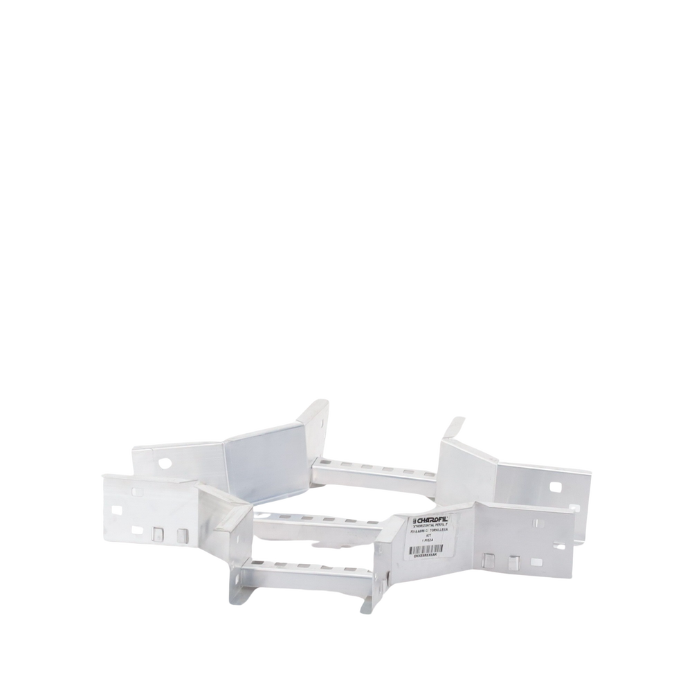 Derivación "X" Horizontal de Aluminio Perfil Z / Peralte 3 1/4" / Ancho 6"/ Radio 8" / Incluye Tornillería (CHXHEZ314R8X6AK) - Imagen 2