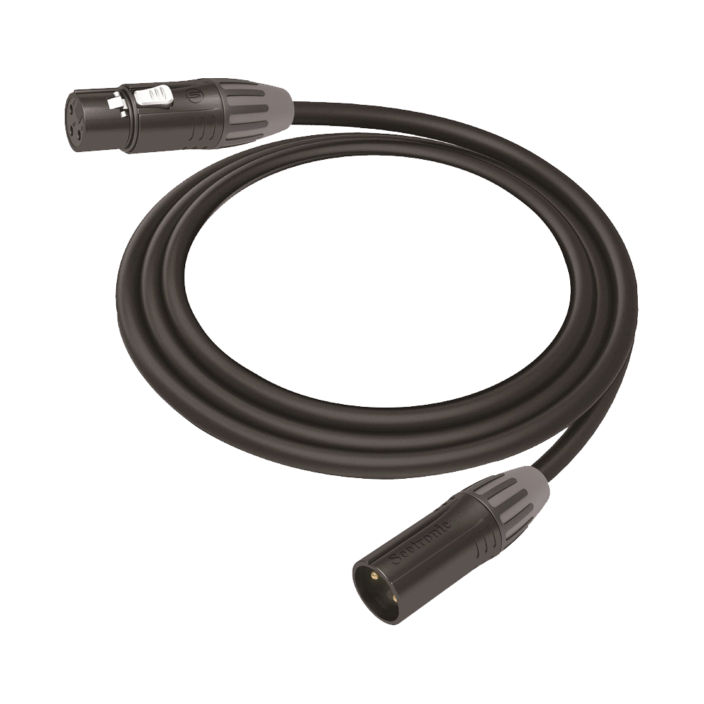 Cable XLR | 3 polos | Conector Hembra-Macho | Serie M | Carcasa Negra | Contactos Dorados | Ideal para Microfonía | Longitud 10m