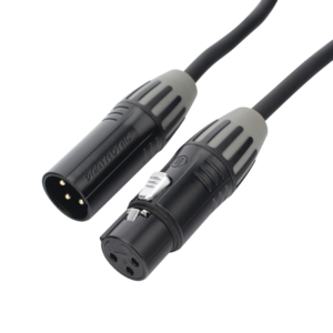 Cable XLR | 3 polos | Conector Hembra-Macho | Serie M | Carcasa Negra | Contactos Dorados | Ideal para Microfonía | Longitud 5m