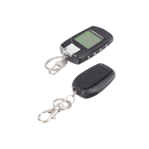 All-in-One 2-Way Remote Start + Alarm Bundle / 3000 ft (914.4 m) Max Range / 2-Way LCD Confirmation / Full-Color LCD Screen / Remote Start / Security / Keyless Entry / Lock-Arm / Unlock-Disarm / Trunk Release / Panic-Siren / Tilt Sensor / Dual-Stage Shock