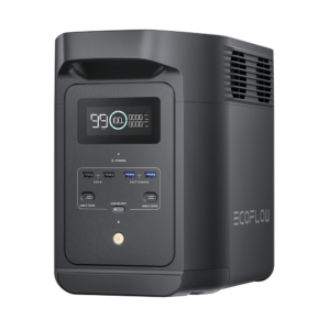 Estación de Energía Portátil de 980Wh Litio LFP / 10 Puertos AC 500 W (Max. 1000W) / 2 USB-C 100W / Cargador de Coche 10A a 12.6V / Conectividad WiFi y Bluetooth (App) / Carga Solar 500W Max.