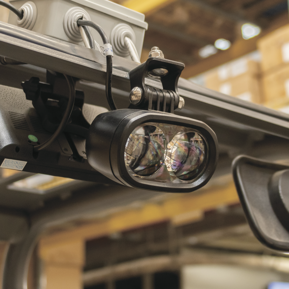 Luz LED de advertencia peatonal de punto azul para montacargas y vehiculos - Imagen 4