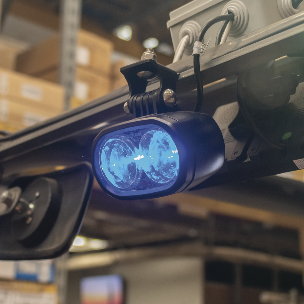 Luz LED de advertencia peatonal de punto azul para montacargas y vehiculos - Imagen 6