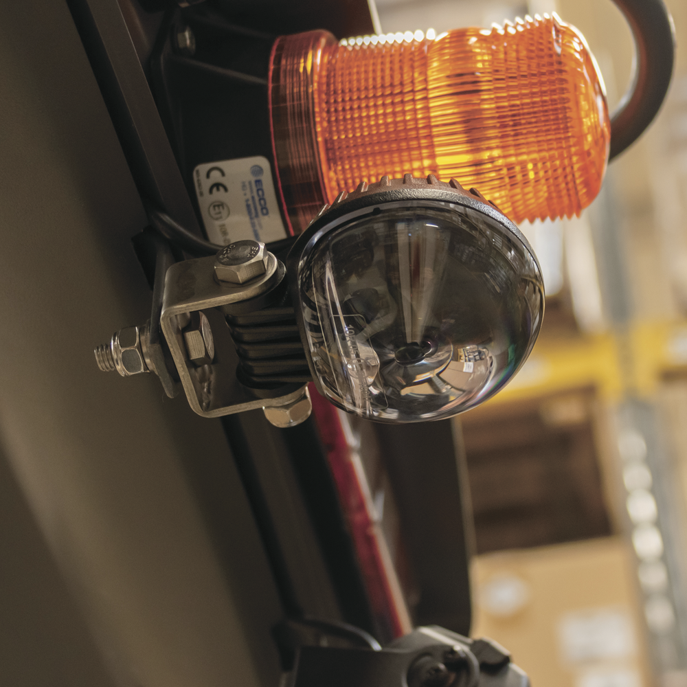 Luz LED límite de arco color rojo, para zonas de trabajo en montacargas y vehiculos - Imagen 2