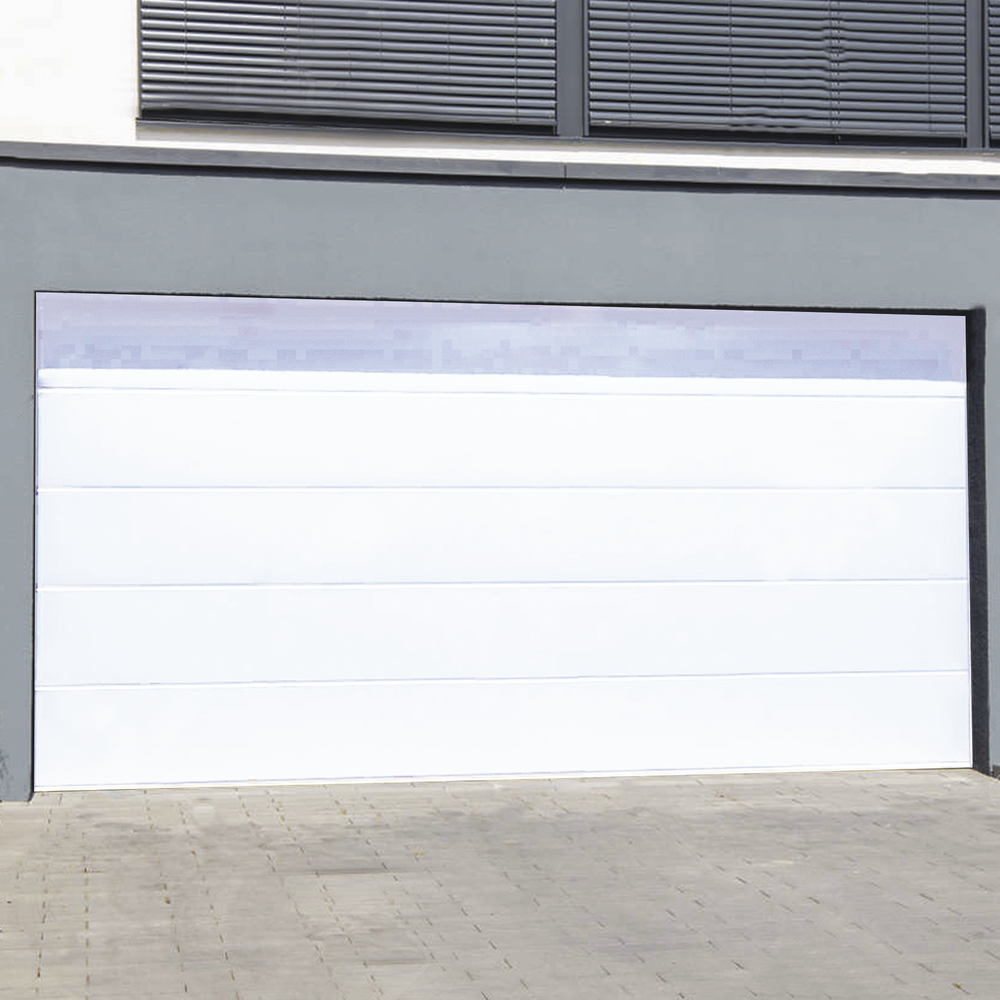 Puerta de Garage de Alta Calidad / Linea Central / Color Blanco 10X9 pies, AISLADA, Estilo Americana.