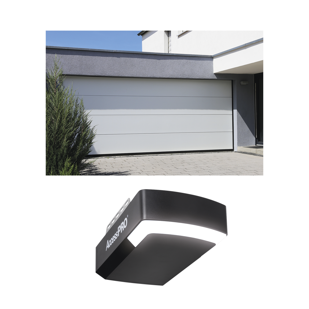 KIT COMPLETO Puerta D/ Garage10x8 Pies / Lisa Linea Central / Color blanco / Insulada / Incluye Motor FS1000APPRT / 1/2HP / Fuerte/Silencioso/Luz LED/Motor DC .
