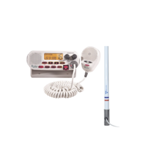 Kit de radio MRF45D | mas antena marina TX-5101-SYS fabricada en fibra de vidrio con base roscable de acero inoxidable