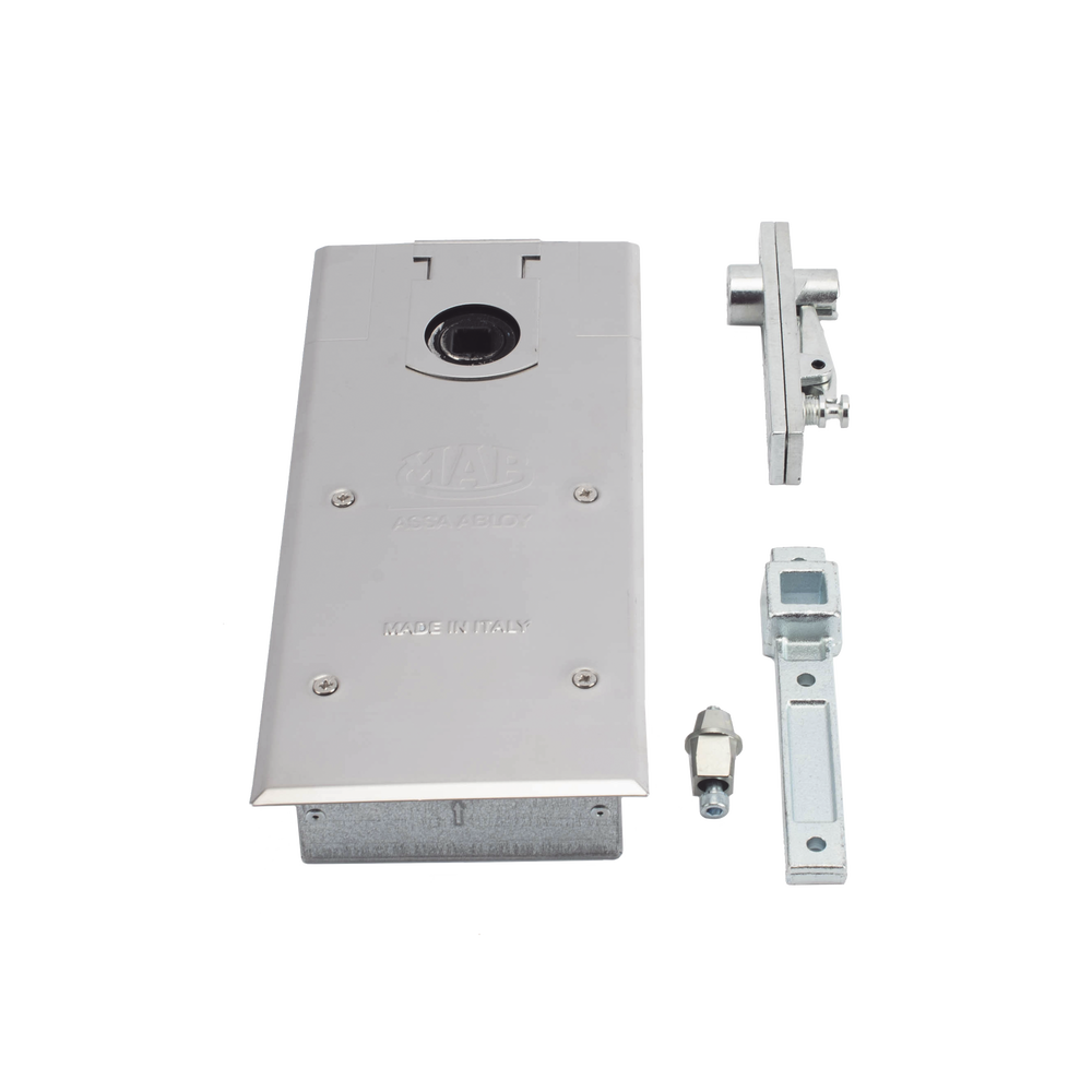 Bisagra de piso, / Cierrapuertas DC450 / Para Puertas de Doble Acción hasta 120 kg / Ángulo de Apertura 130° / Ajuste de Velocidad de Cierre y Latch - Imagen 4