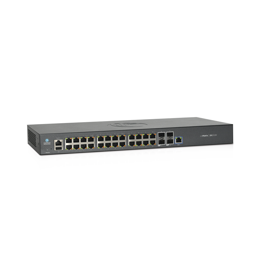 Switch cnMatrix EX2028-P capa 3 de 28 puertos (24 PoE Gigabit 802.3af/at, 4 SFP+) administración desde la Nube (MX-EX2028PxB-U) - Imagen 3