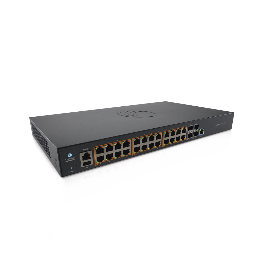 Switch cnMatrix EX2028-P capa 3 de 28 puertos (24 PoE Gigabit 802.3af/at, 4 SFP+) administración desde la Nube (MX-EX2028PxB-U) - Imagen 4