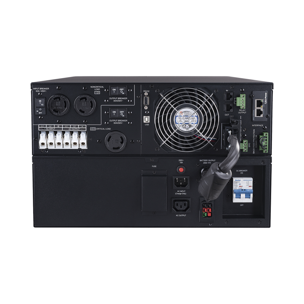 UPS de 10000 VA/10000 W, Online Doble Conversión, 200 - 240 Vac de Entrada, 200 - 240 Vac de Salida, Terminal Hardwired, Onda Senoidal Pura, Torre o Rack de 6 UR, Con 3 Tomas NEMA L6-30R - Imagen 4
