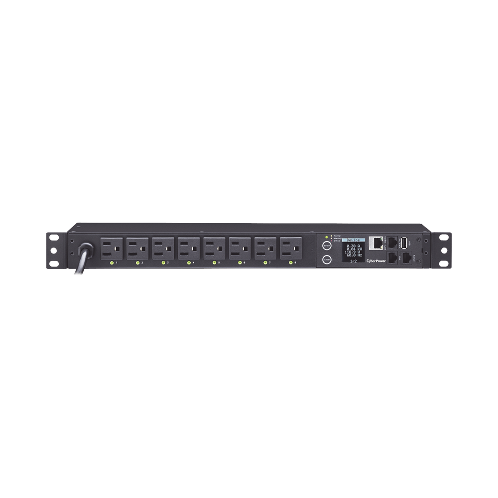 PDU Switchable por Toma, Para Distribución de Energía, Entrada 120 Vca NEMA 5-15P, Con 8 Salidas NEMA 5-15R, Horizontal 19in, 1UR - Imagen 2