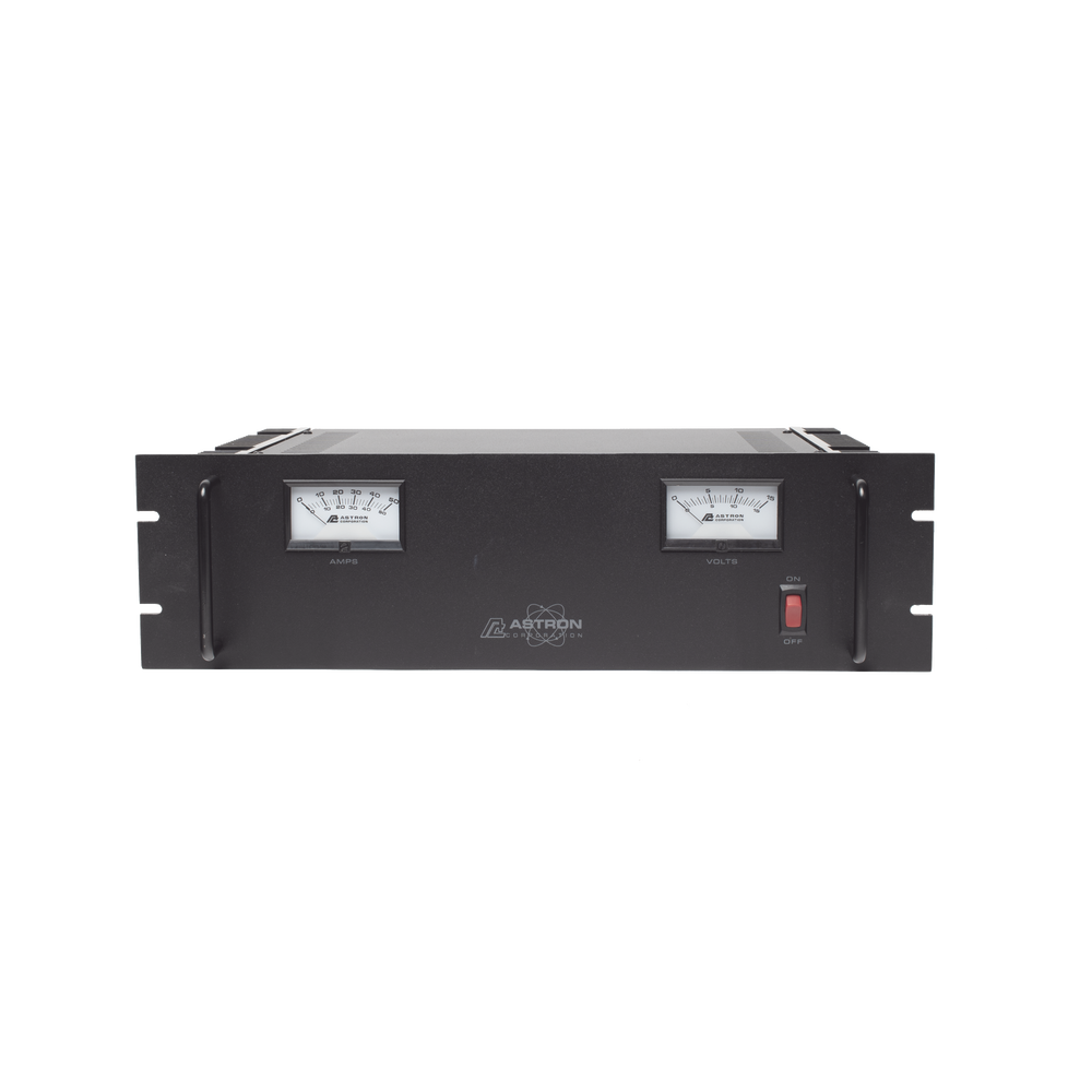 Fuente de poder 13.8Vcc, 50A, lineal regulada con circuito cargador de baterías, medidores, para instalación en rack - Imagen 2