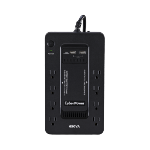 UPS de 650 VA/390 W, Topología Standby con Modo Ahorrador ECO, Entrada 120 Vca NEMA 5-15P, Con 8 Tomas NEMA 5-15R