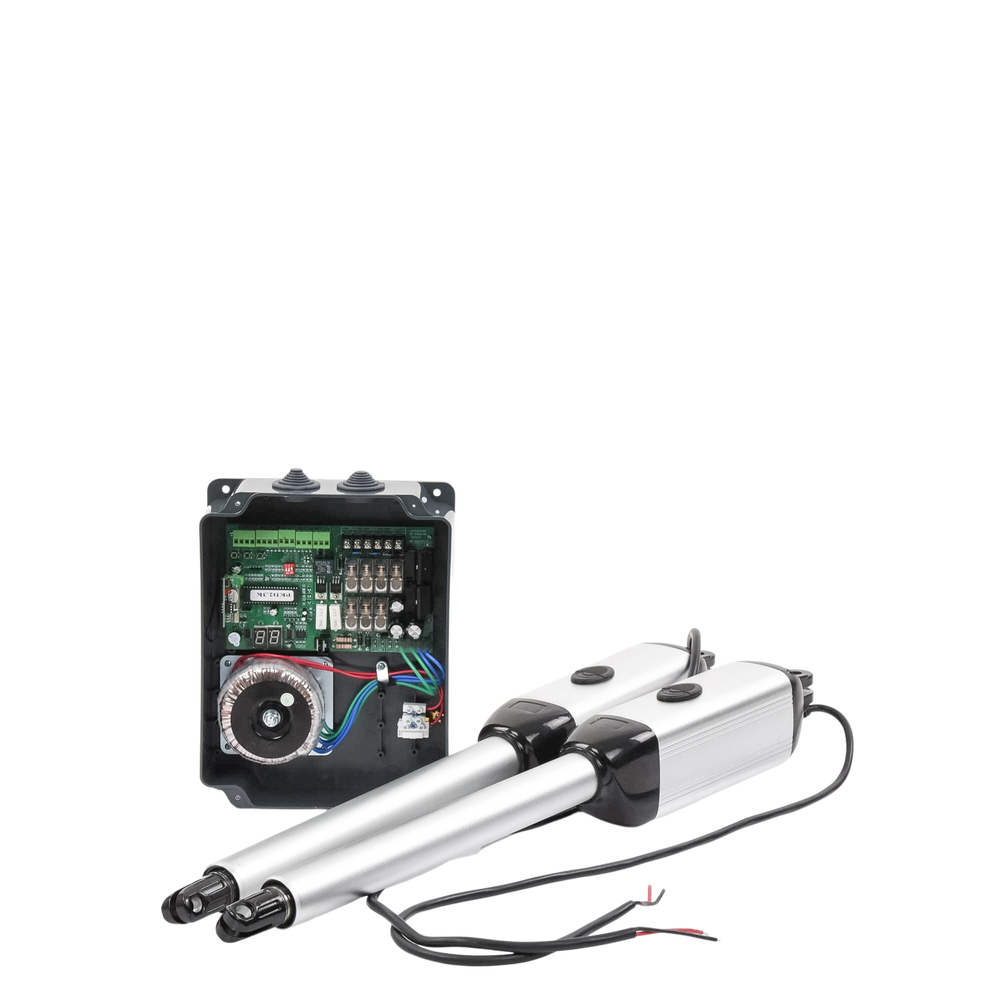 Kit de brazos para automatizar portones vehiculares abatibles de 2 hojas/ 3 Mts / 300 Kg / Uso solo residencial / Compatible con respaldo de energía - Imagen 2