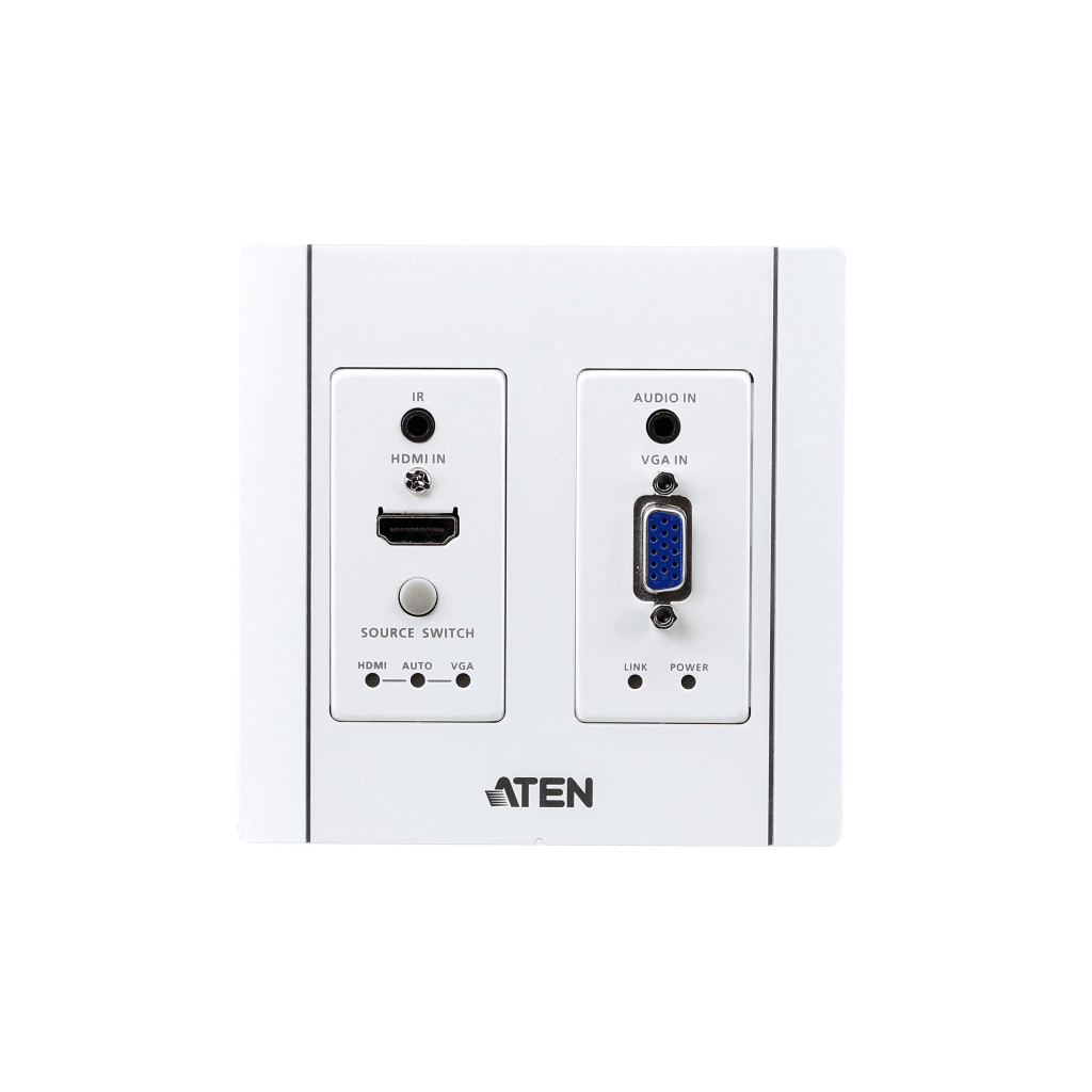 Transmisor HDBaseT | HDMI y VGA | Placa de Pared US / PoH (4K a 100 m) | (HDBaseT Class A) (PoH PD) - Imagen 2