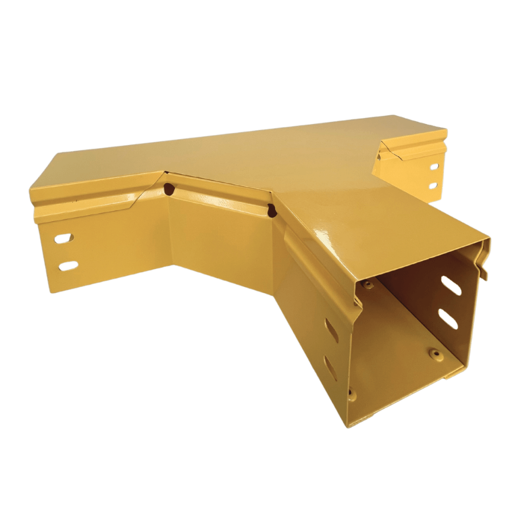 CHFIBER T HORIZONTAL DE ALUMINIO PERALTE 4" ANCHO 4" RADIO 8" CON RECUBRIMIENTO EN PINTURA EPÓXICA, INCLUYE TAPA , UN PAR DE COPLES Y TORNILLERÍA. - Imagen 2