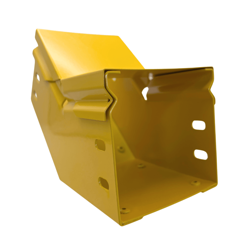 CHFIBER CURVA VERTICAL INTERIOR A 45° DE ALUMINIO PERALTE 4" ANCHO 4" RADIO 8" CON RECUBRIMIENTO EN PINTURA EPÓXICA, INCLUYE TAPA , UN PAR DE COPLES Y TORNILLERÍA. - Imagen 2