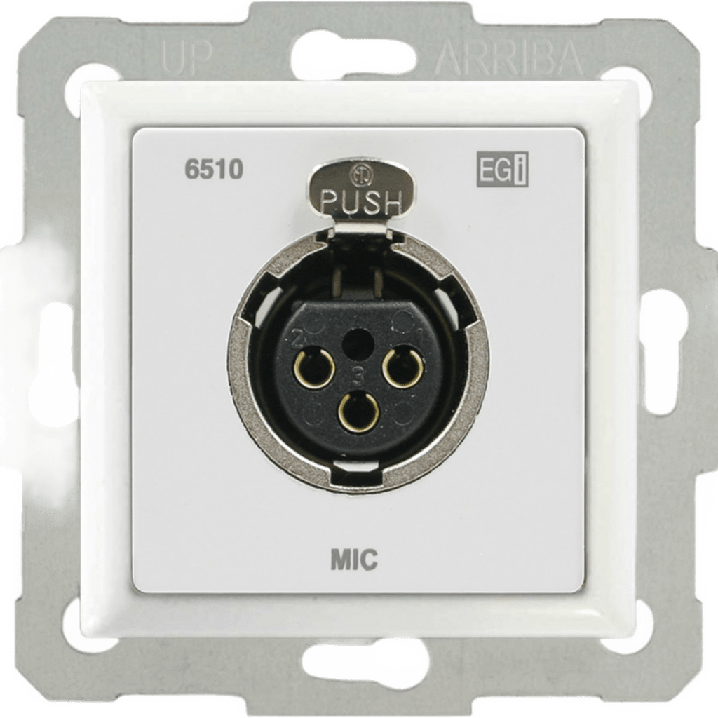 CONEXIÓN CAJA 60 MM. XLR HEMBRA DE PARED. BLANCO. - Imagen 3