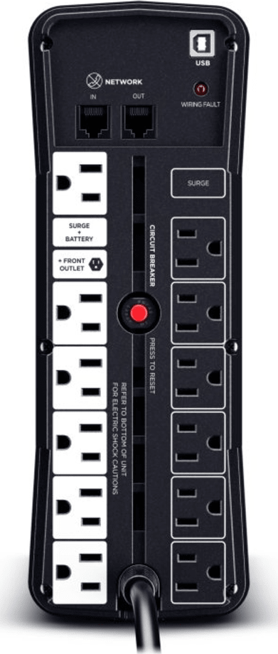 UPS Gamer de 1500 VA/1000 W, Topología Línea Interactiva, Entrada 120 Vca NEMA 5-15P, y 13 Salidas NEMA 5-15R, Puerto USB, Con Regulador de Voltaje (AVR) - Imagen 4