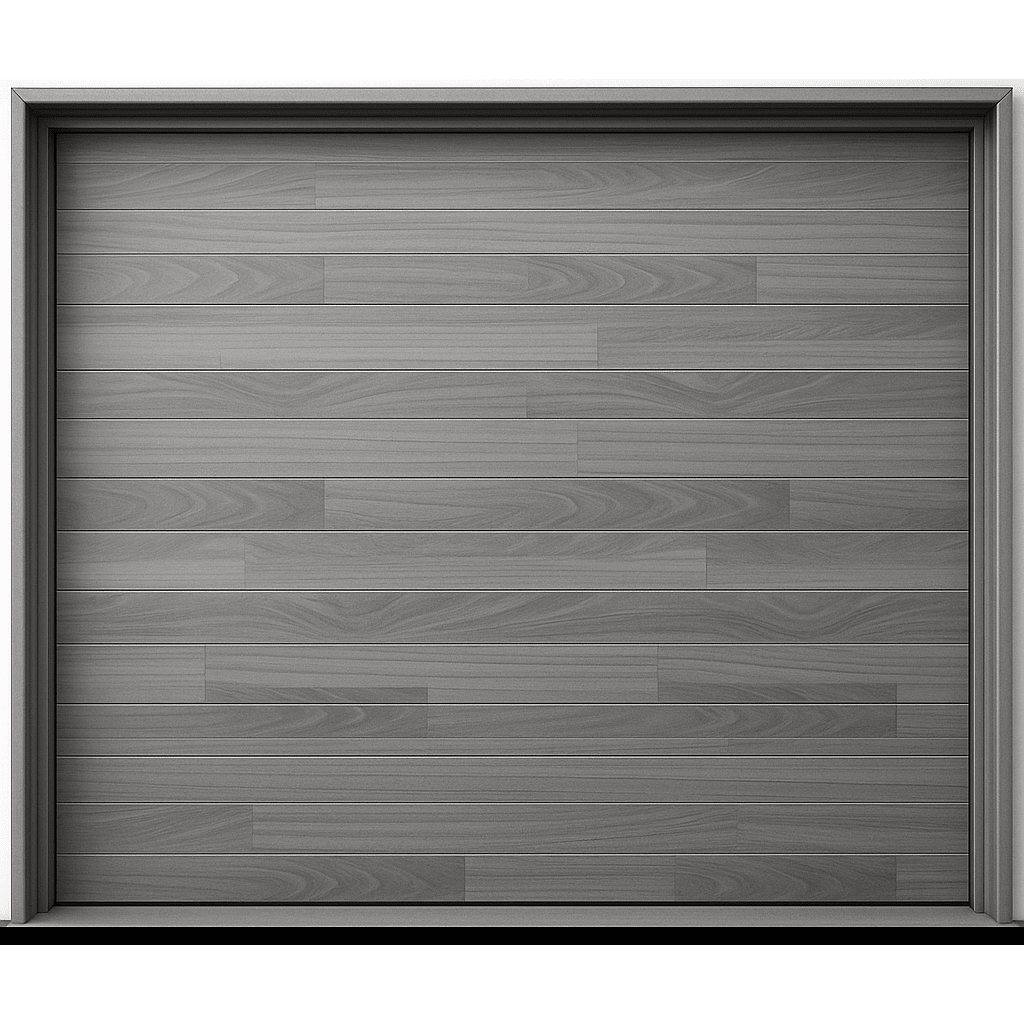 Puerta de Garage de Alta Calidad / Estilo Americano / Acabado Laminado PREMIUM / Color Gris / 8x8 Pies.