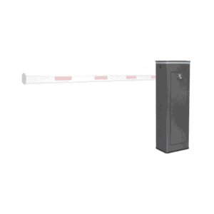 Barrera Vehicular Izquierda / Soporta Brazo Recto de Hasta 8 Metros / Soporta Brazo Articulado de 6 Metros / Movimiento fluido / Diseño Elegante Color Gris / Con Corona Led Semaforizada