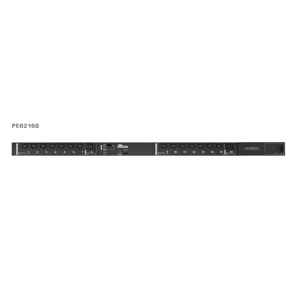 PDU Inteligente Eco ATEN | 16-24 Salidas AC | Monitoreo Remoto IP | Control Individual por Puerto | Medición Energética en Tiempo Real | Gestión SNMP v1-v2-v3 | Seguridad SSL 128-bit | Sensores Ambientales Opcionales | Montaje Rack 0U