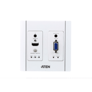 Transmisor HDBaseT | HDMI y VGA | Placa de Pared US / PoH (4K a 100 m) | (HDBaseT Class A) (PoH PD)
