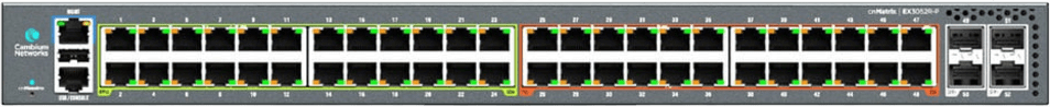Switch Empresarial / Cloud-Managed / Layer 2-3 / 24-48 Puertos Gigabit / 4-6 Puertos SFP+ 10G-SFP28 25G / PoE+ 30W-PoE++ 60W-90W / Dual Power CRPS / 128-420 Gbps Throughput / 5 Años Garantía