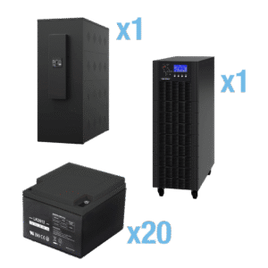 UPS Trifásico de 20 kVA/18 kW, Topología Online Doble Conversión, Voltaje de 208/220 Vca de L-L, Respaldo de 5 Minutos al 100% de Carga, Incluye Módulo y Banco de Baterías