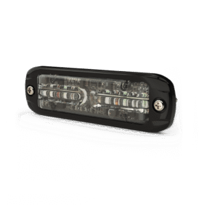 Luz Auxiliar de 18 LEDS, Tricolor Rojo/Azul/Blanco, Lente transparente, Bisel Negro