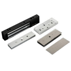 Kit Para Control de Acceso Incluye Chapa Magnética de 600 Lbs / Montaje En "U" Para Puerta de Cristal / Uso Interior / Certificación UL / Color Negro / Diseño Elegante