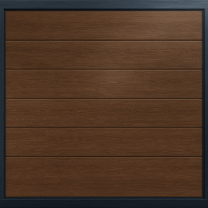 Puerta de Garage de Alta Calidad / Linea Central / Imitacion madera / oscura / 12x7 pies / AISLADA / Estilo Americana.