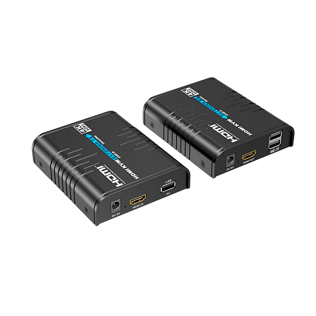 Extensor KVM HDMI 4K a 60 Hz | Transmisión hasta 120 mts con CAT6 | Resolución 4096x2160@60Hz | Ancho de Banda 18Gbps | HDCP1.4 y HDCP2.2 | Latencia 120~170ms | Conexión 1:1, 1:N, N:1, N:N