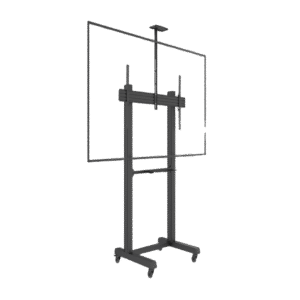 Montaje de Piso Móvil para Pantallas de  65 in a 100 in | vesa 100 x 100 hasta 1000 x 600 | carga maxima soportada 120kg| Fabricado en aluminio y acero