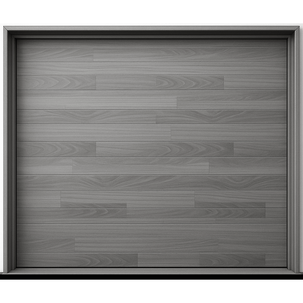 Puerta de Garage de Alta Calidad / Estilo Americano / Acabado Laminado PREMIUM / Color Gris / 14x8 Pies.